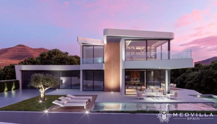 Nieuwbouw villa met zee- en bergzicht te koop Altea in Medvilla Spanje