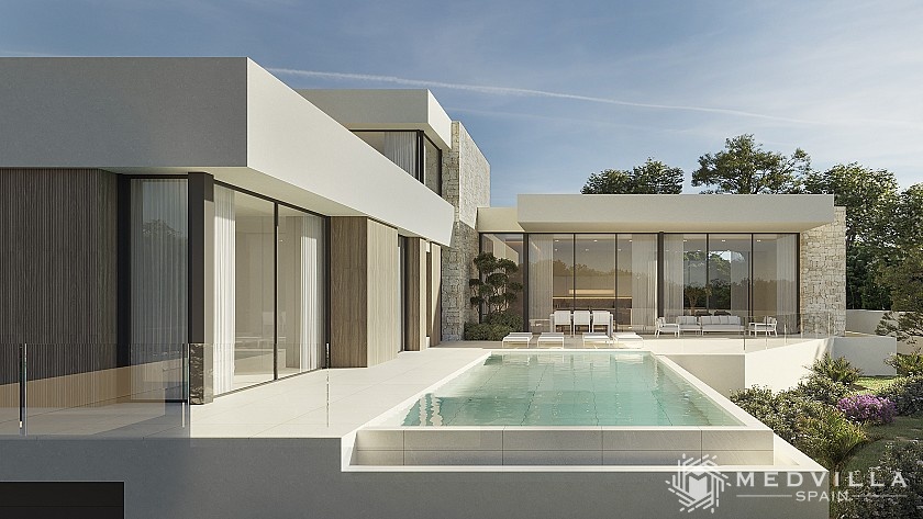 Villa in aanbouw met zeezicht in Moraira in Medvilla Spanje