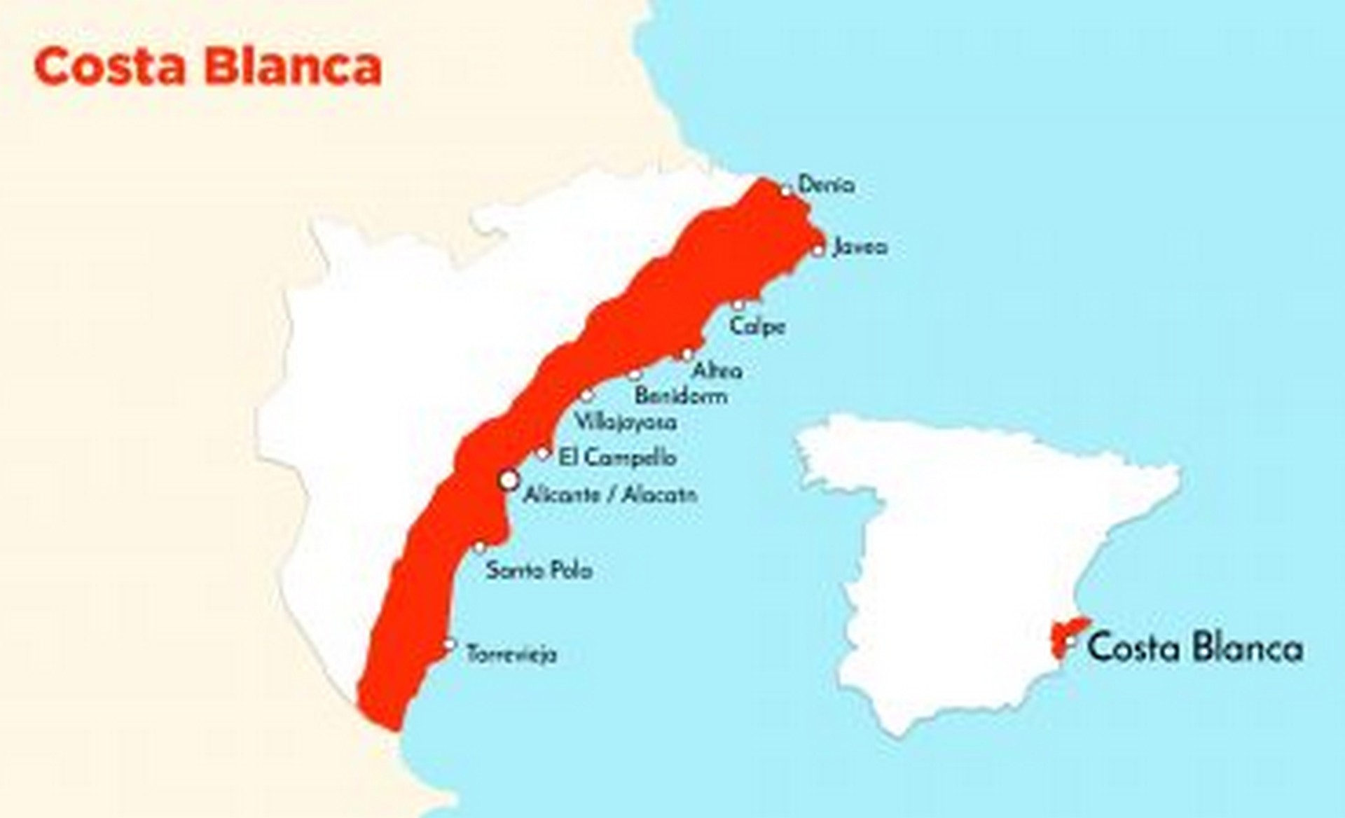 Costa Blanca map