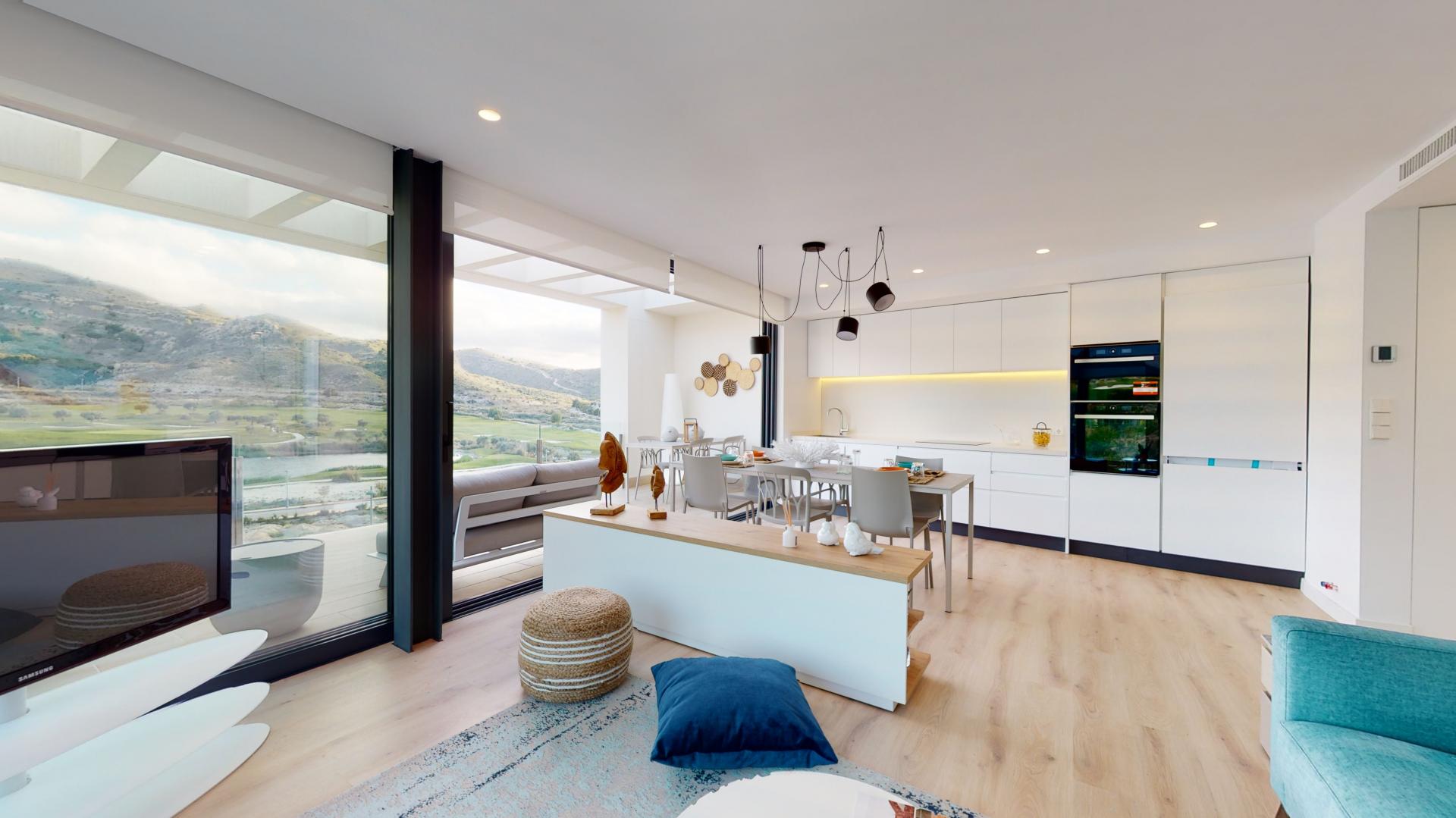 Topfloor duplex appartementen met prachtig uitzicht op golfresort in Medvilla Spanje