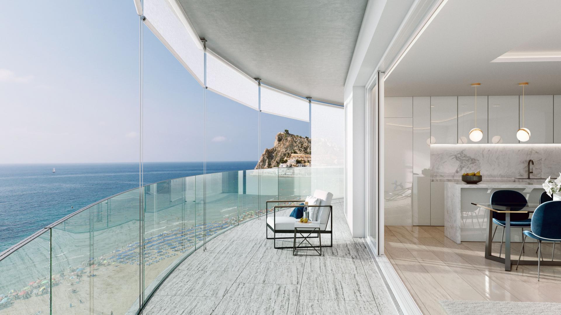 Luxe Appartement te koop Spanje, ruim terras 1° lijn strand in Medvilla Spanje