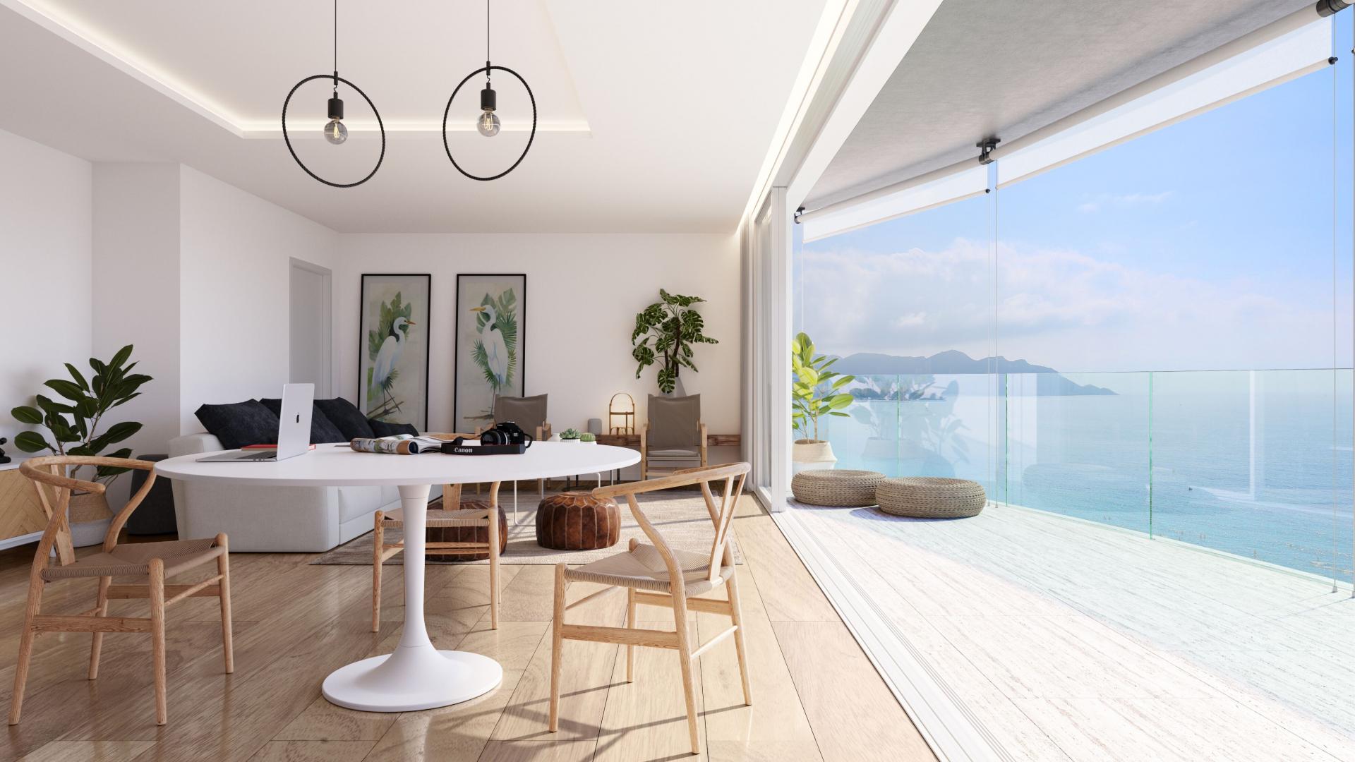 Luxe Appartement met ruim terras 1° lijn strand Benidorm in Medvilla Spanje