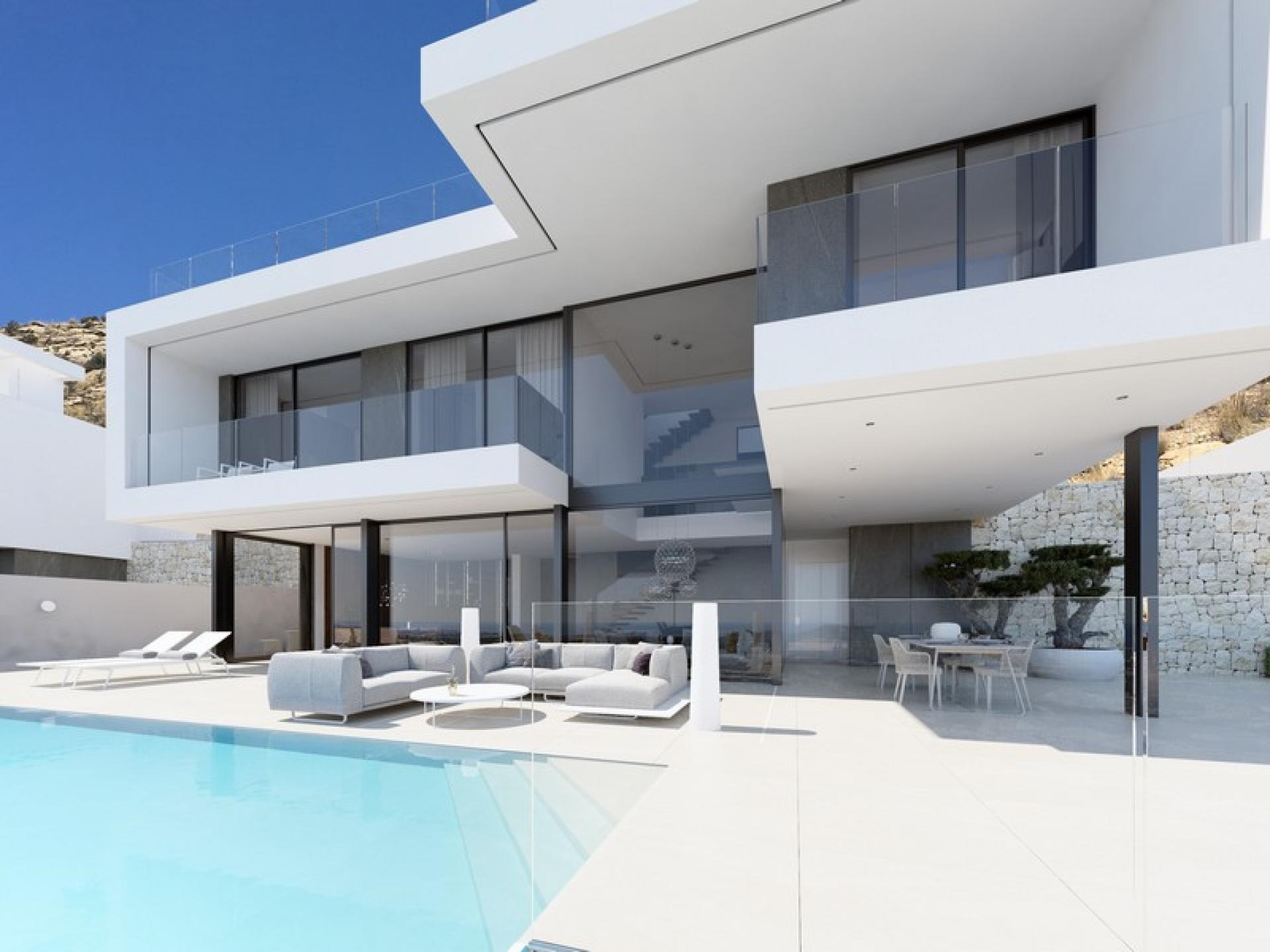 Super Deluxe villa met Sublieme zeezicht te Finestrat in Medvilla Spanje