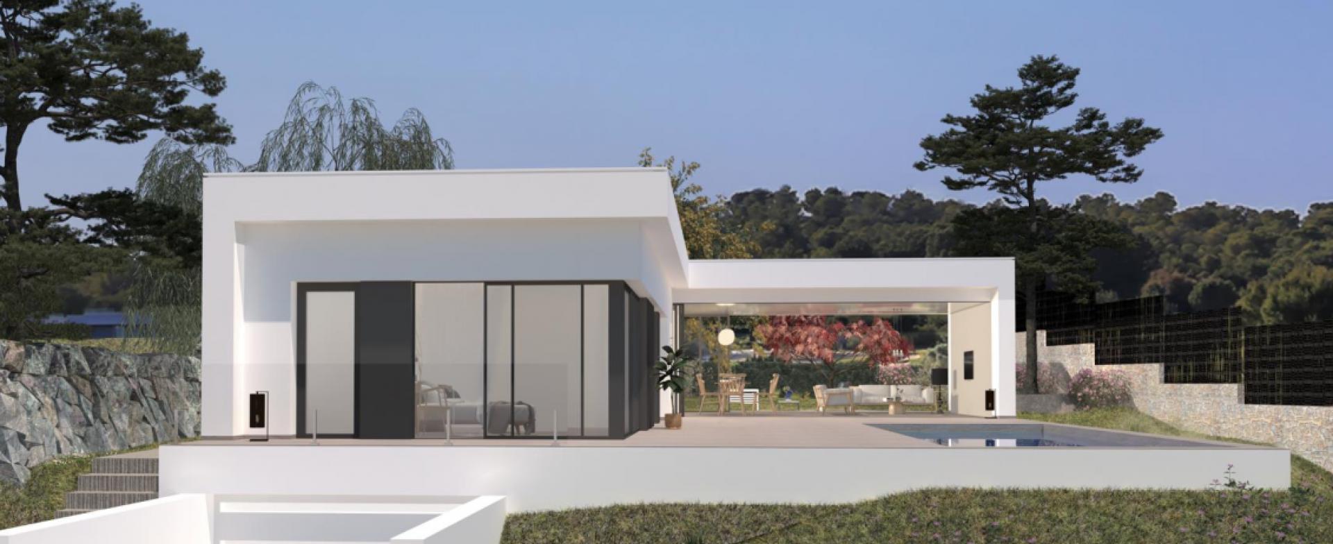 Hedendaagse Villa op Las Colinas golf met Onderbouw. in Medvilla Spanje