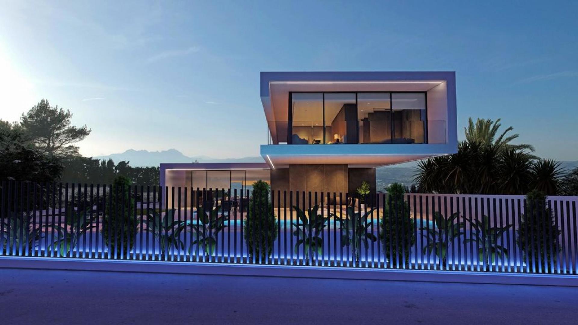 Modern hightech luxe onroerend goed El Portet in Moraira in Medvilla Spanje