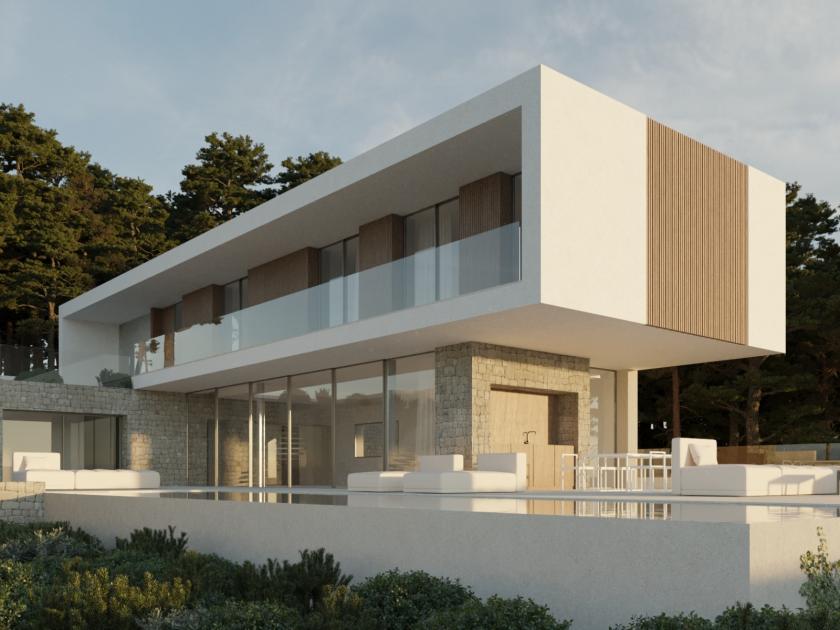 Luxe villa met zeezicht in Moraira in Medvilla Spanje